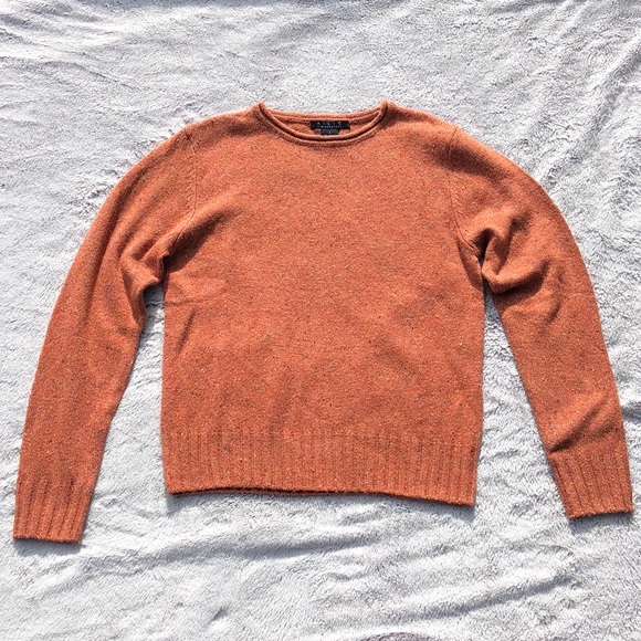 A.L.C Silk Noil Sweater Crew Neck pullover sweater orange - Picture 1 of 5
